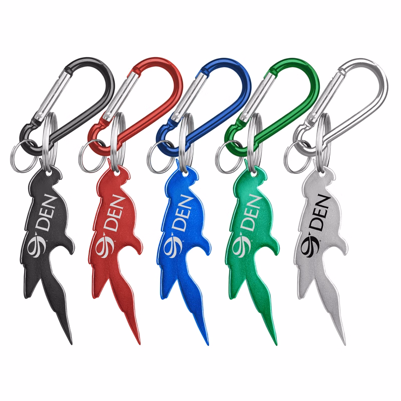 Parrot Shaped Bottle Opener Key Holder and Carabiner