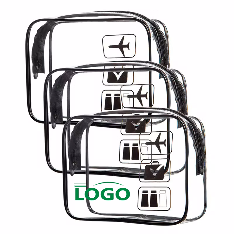 Clear PVC Travel Makeup Bag with Vibrant Zippers