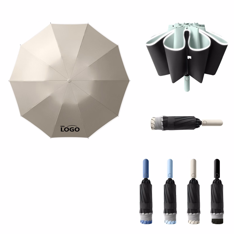 8 Rib C Handle Double Layer Inverted Umbrella