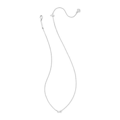 Kendra Scott Juliette Silver Pendant Necklace in White Crystal 1