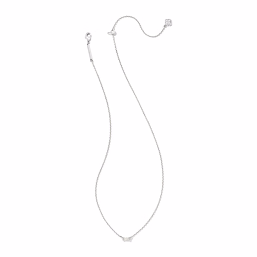 Kendra Scott Juliette Silver Pendant Necklace in White Crystal