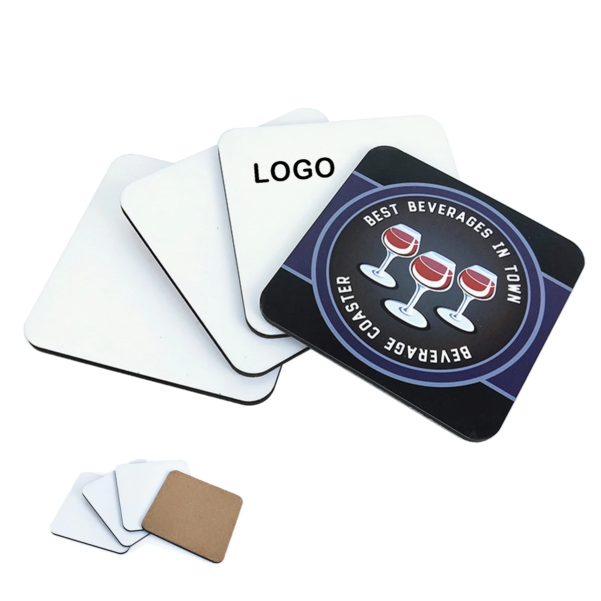 MOQ 50 Custom Square Cork Coasters 1