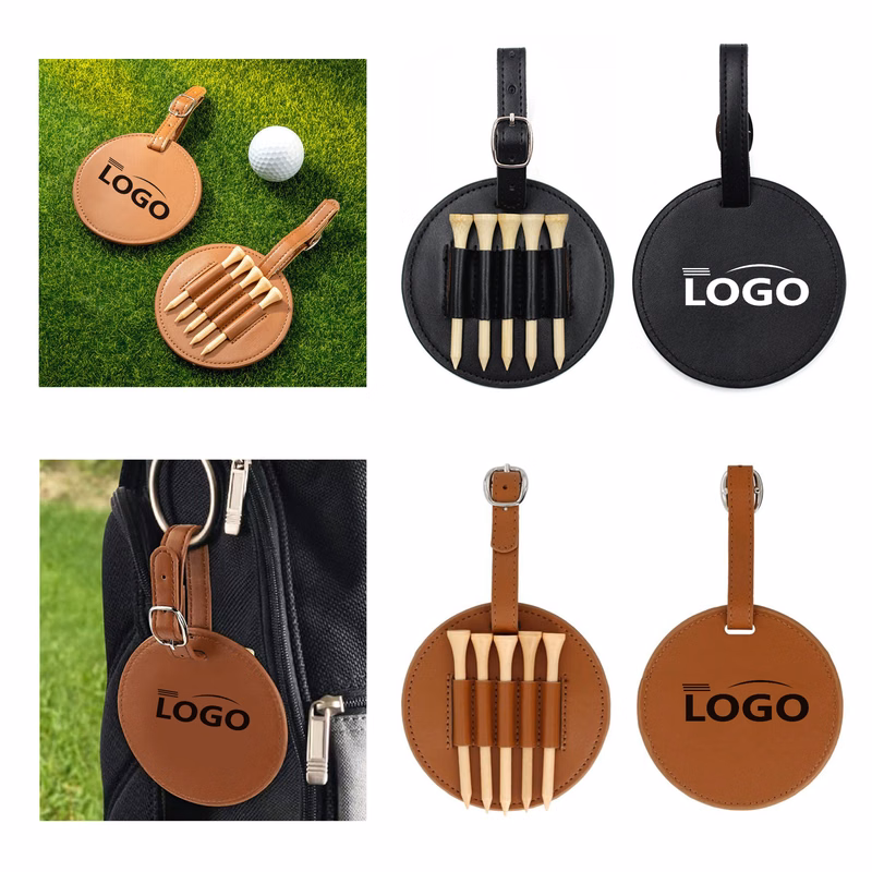 Leather Golf Tee and Ball Stand Set MOQ 50