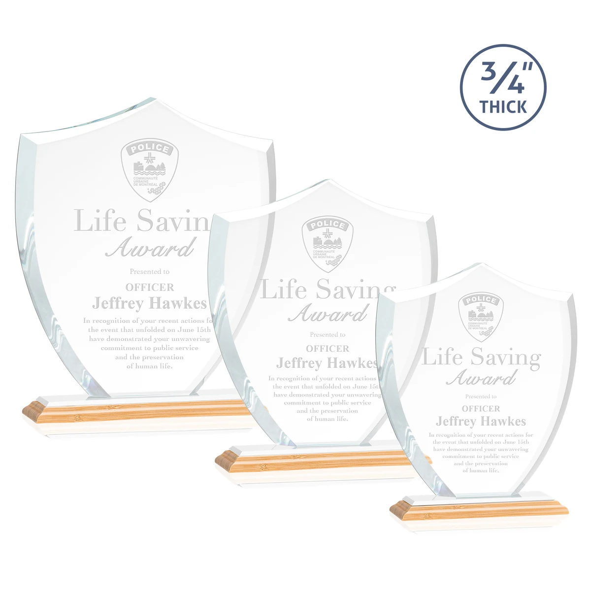 Scudo Shield Award - Bamboo/White 1
