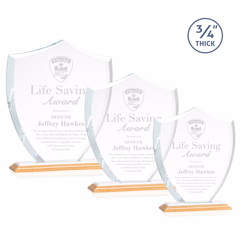 Scudo Shield Award - Bamboo/White