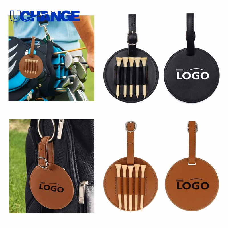 Personalized Leather Golf Tee Holder and Ball Stand