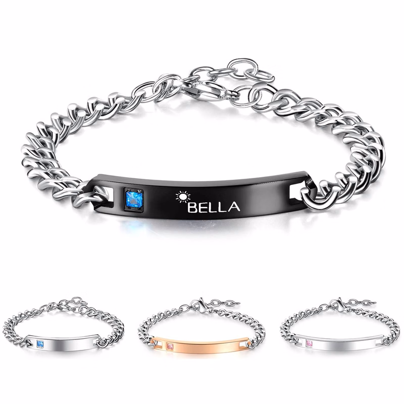 Titanium steel couple bracelet