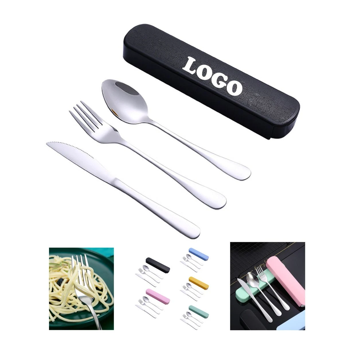 Stainless Steel Travel Utlensil Set, custom kitchen gadget with logo imprint 1
