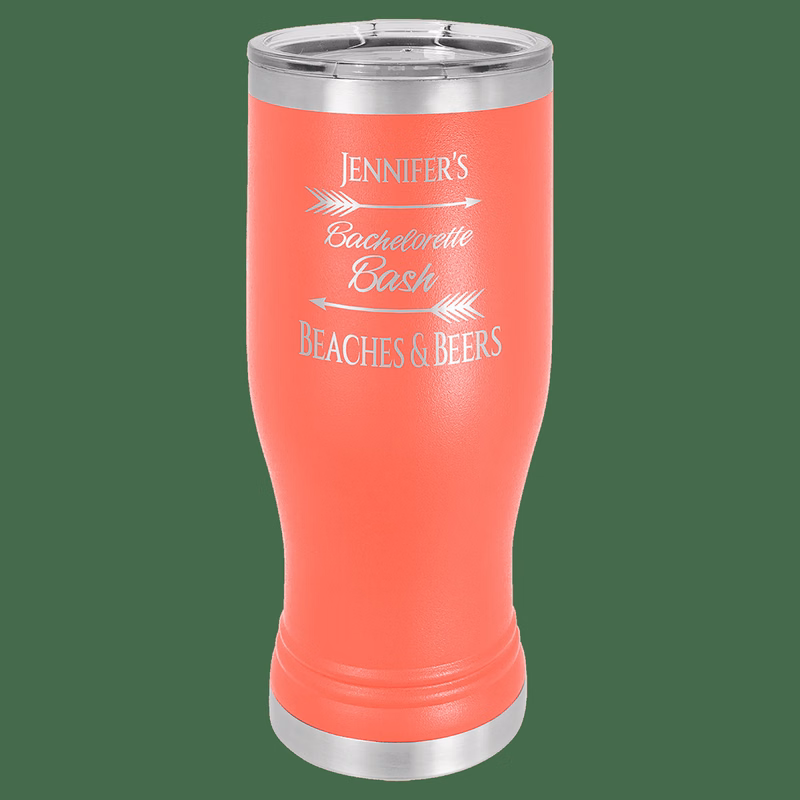 20 oz. Coral Laser Engraved Polar Camel Pilsner Tumbler w/Clear Lid