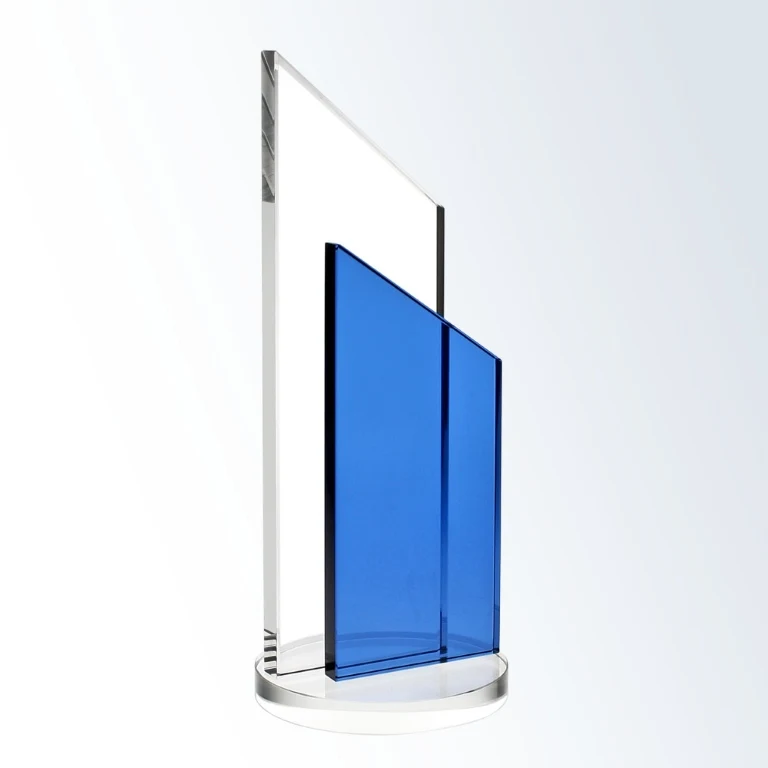 Blue Success Optic Crystal Award - Large 1
