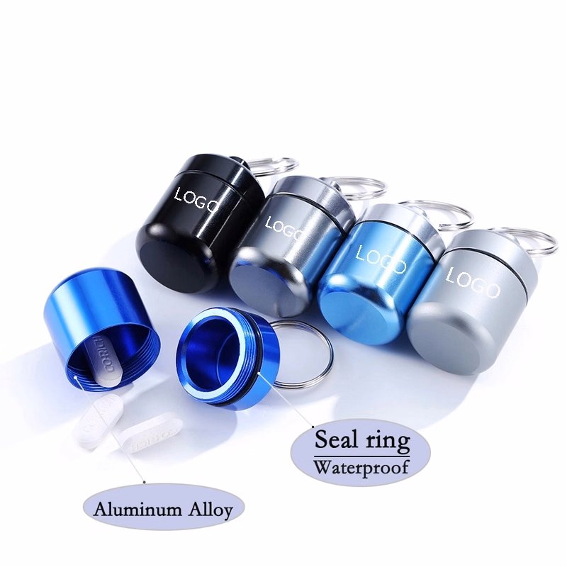Mini Pill Fob Portable Sealed Aluminum Keychain