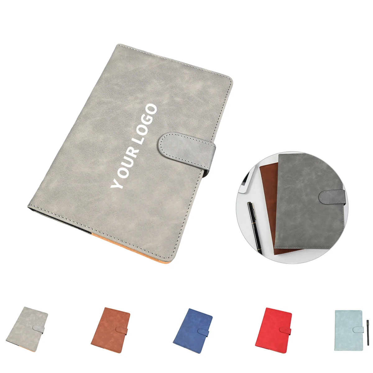 A5 PU Leather Button Notebook Gift Box Set 1