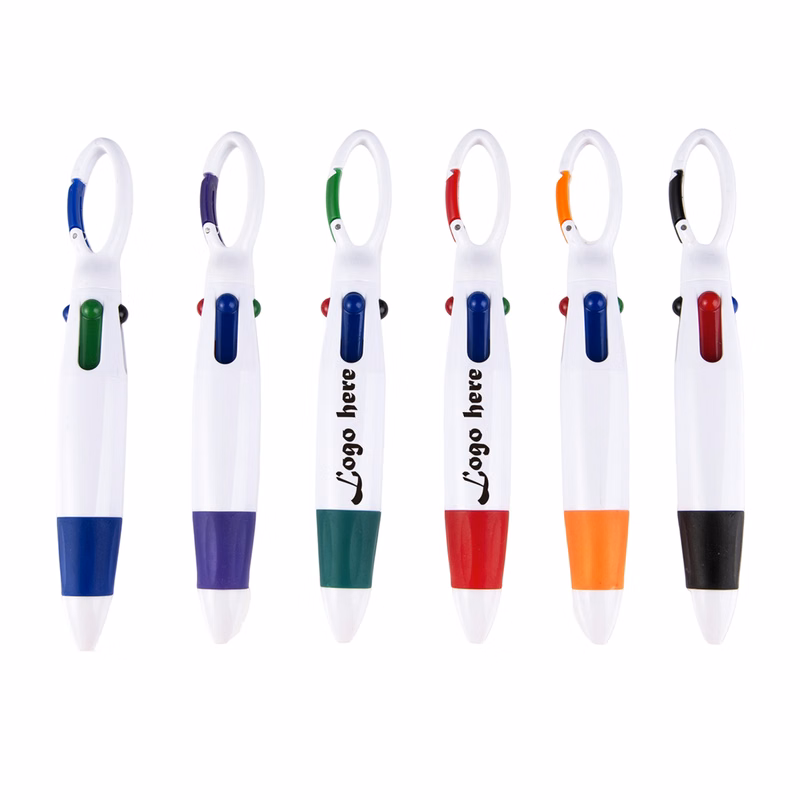 MOQ50 Promotional Climbing Buckle 4 Color Ballpoint Pen