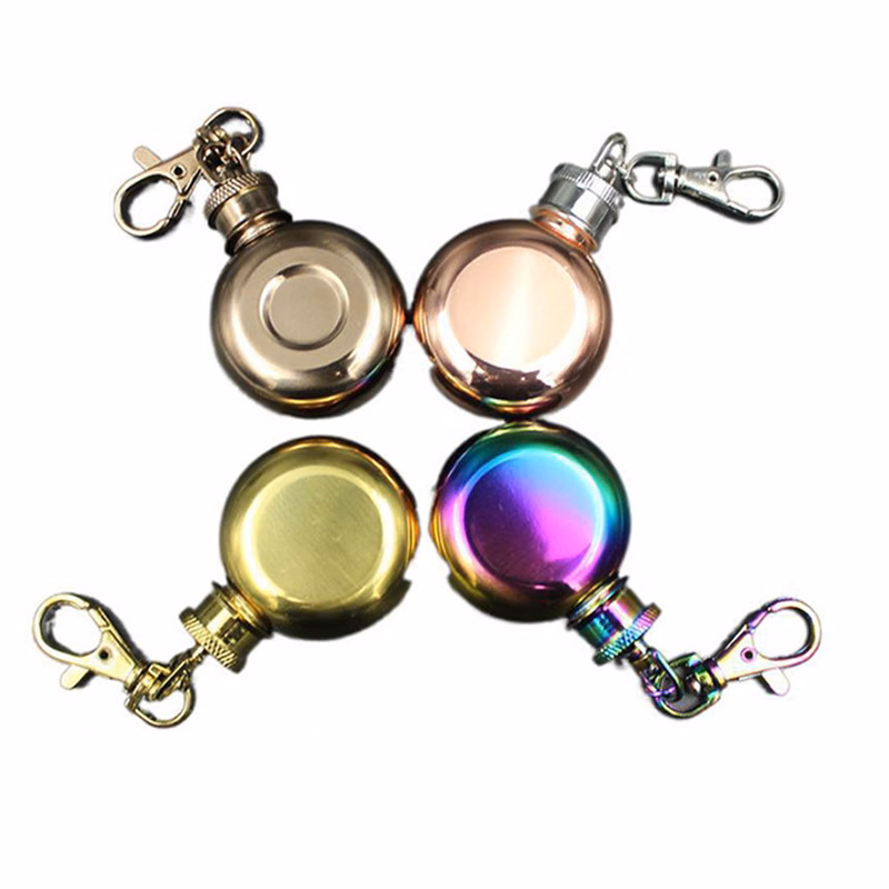 Portable 1 OZ Multi-Colored Round Flask