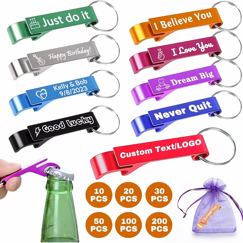Custom Bottle Opener Keychain, Personalized Logo