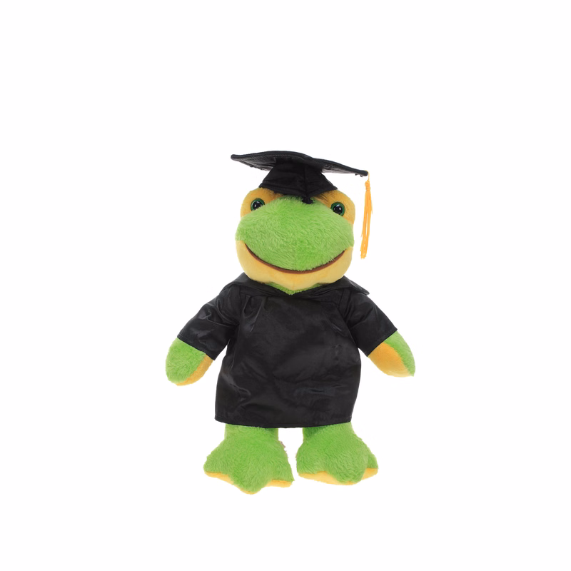 Soft Plush Frog in Graduation Cap & Gown Stuffed Animal