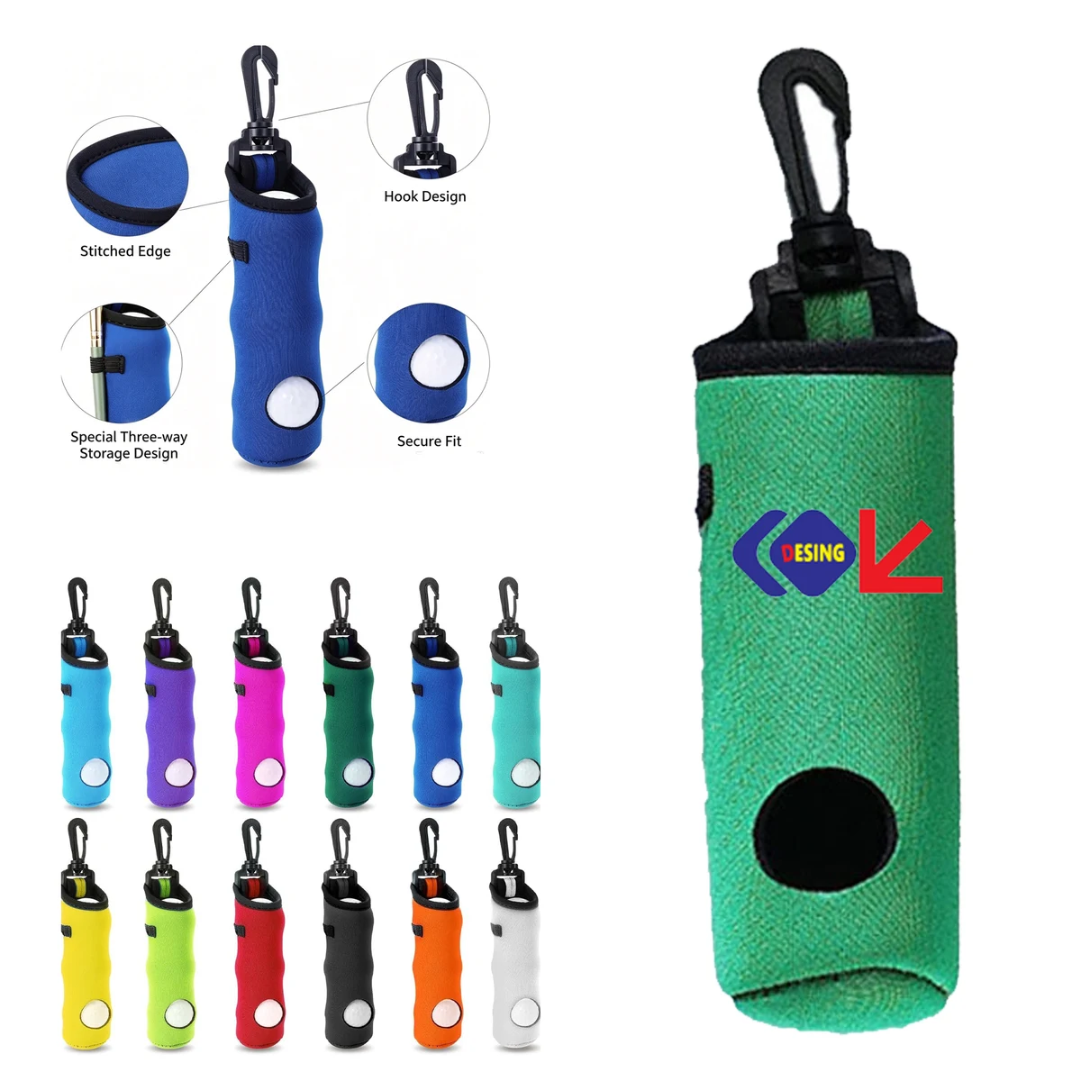 Custom Neoprene Golf Ball Pouch 1