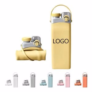 Dual Lid Leakproof Foldable Silicone Sports Bottle