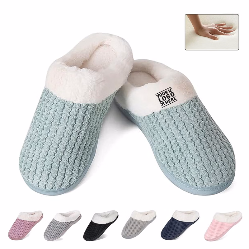 Womens Home Warm Memory Foam Anti-Slip Shoes Comfortable Bedroom Cotton Slippers  