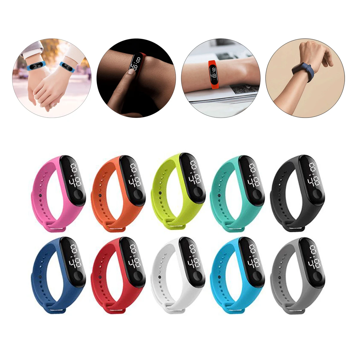 Waterproof LED Smart Touch Screen Digital Watch 1