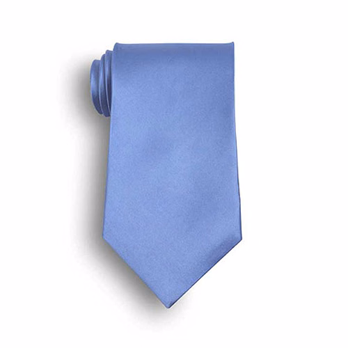 French Blue Polyester Satin Tie