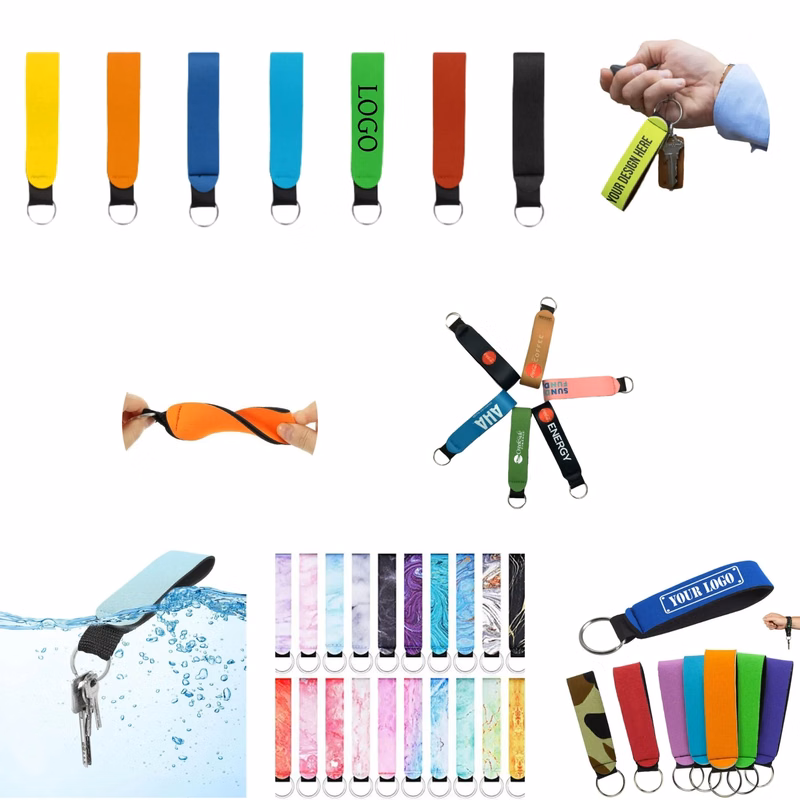 Anti-Loss Neoprene Wristlet Keychain Lanyard