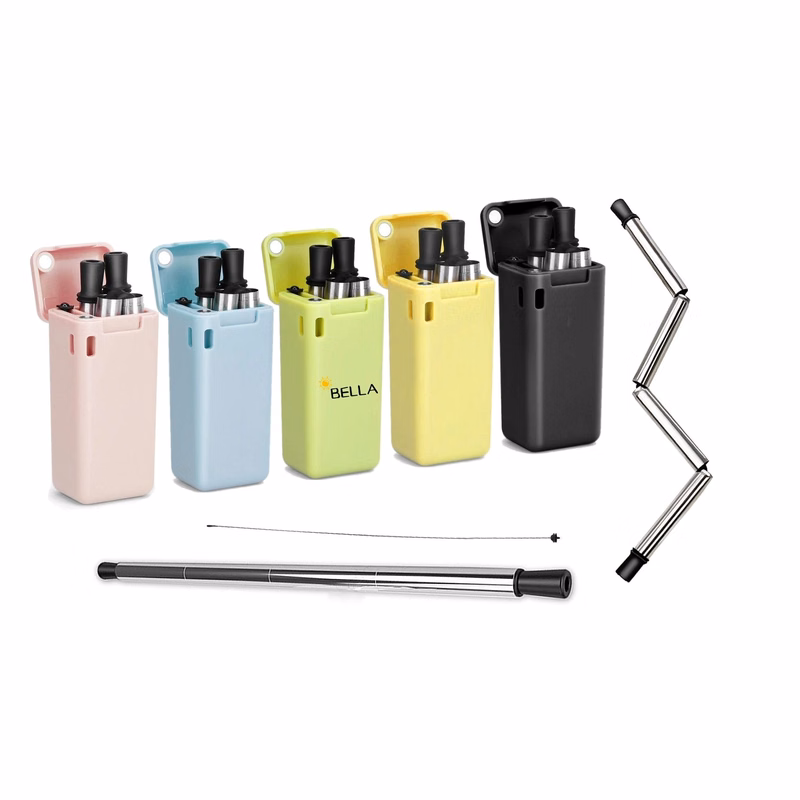 Collapsible Reusable Straw With Case