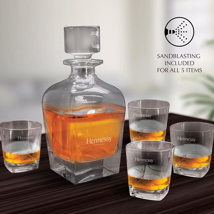5-PC Brandy and Whiskey Decanter Set