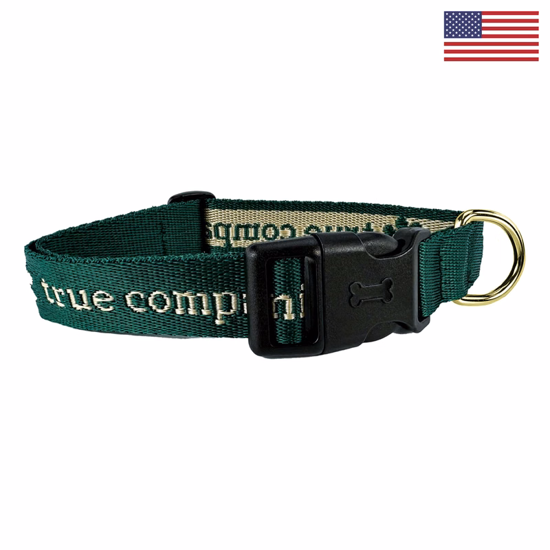 1" Woven Pet Collar w/ Gold Colored Hardware - "Select" Weave
