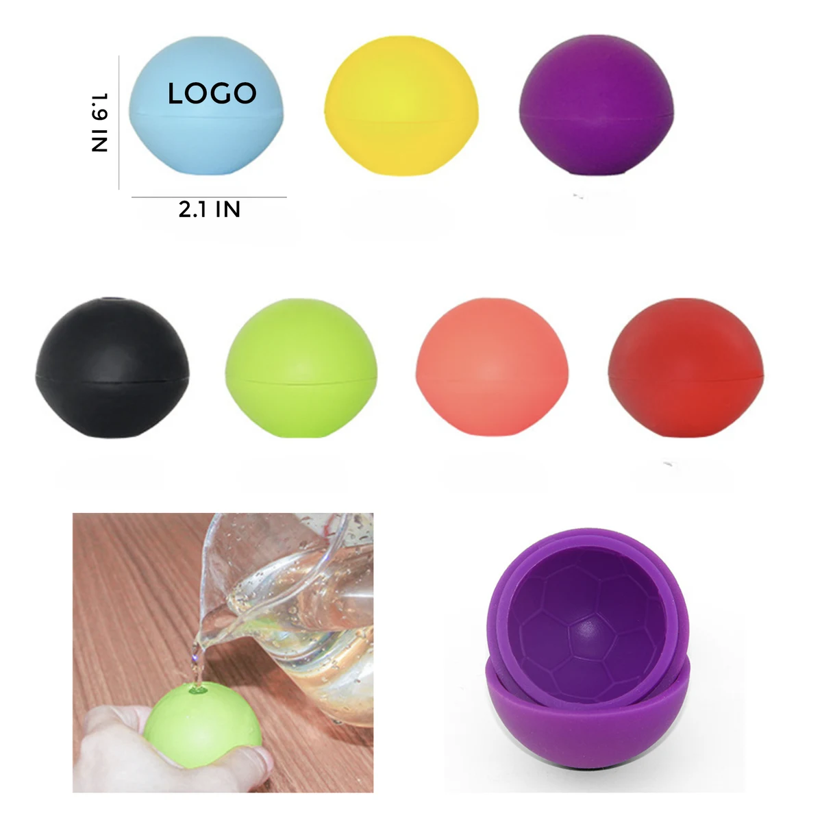MOQ 10 PCS Large Silicone Ice Ball Mold for Whiskey 1