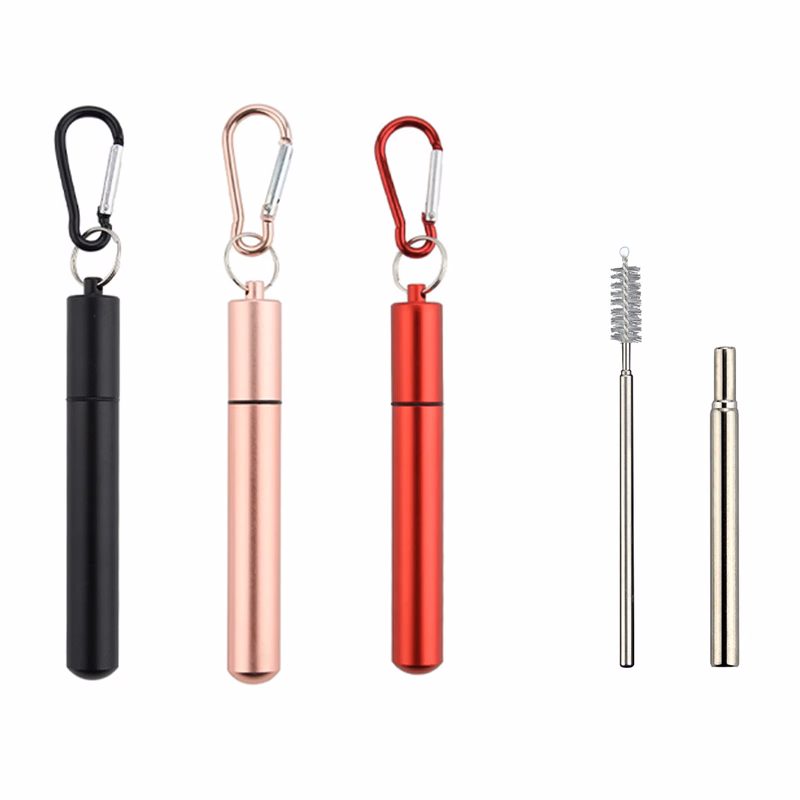 Stainless Steel Portable Telescopic Straw Metal Case