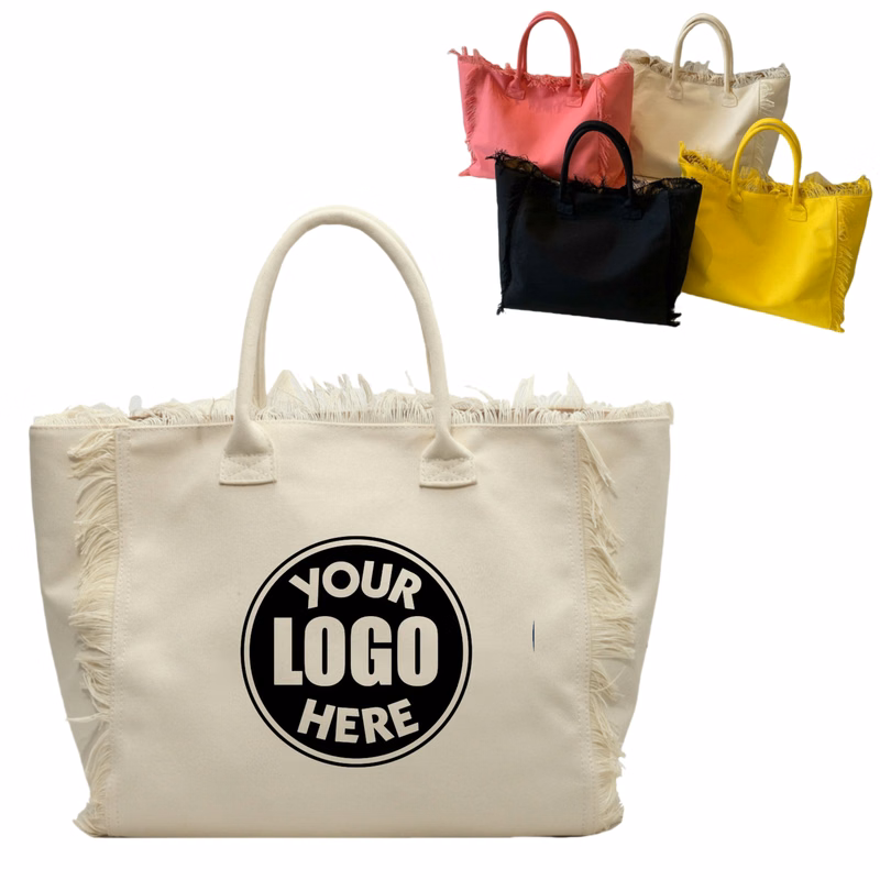 Canvas Tote With Fringes