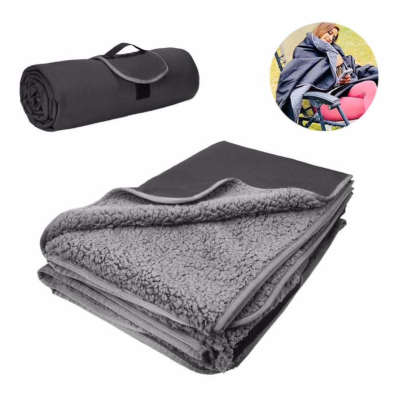 Portable Foldable Outdoor Camping Fleece Blanket
