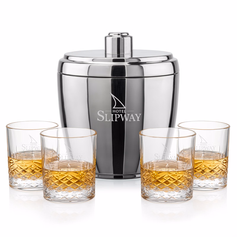 Pescara Ice Bucket & Templeton On-the-Rocks Set