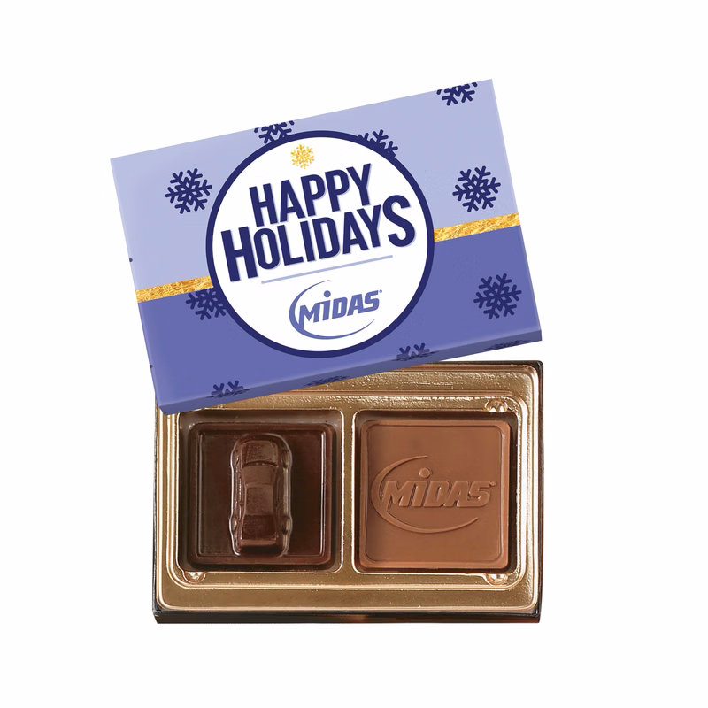 Custom Chocolate Squares Gift Box Full Color Lid (1 1/4oz.)