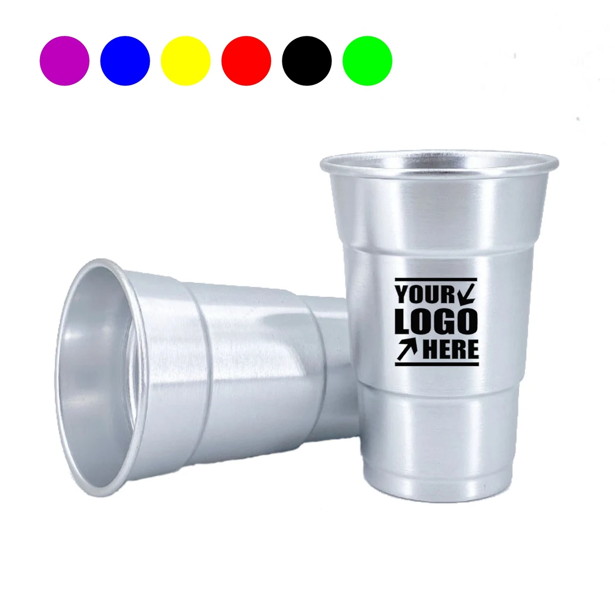 16 oz Customizable Stepped Aluminum Cup 1