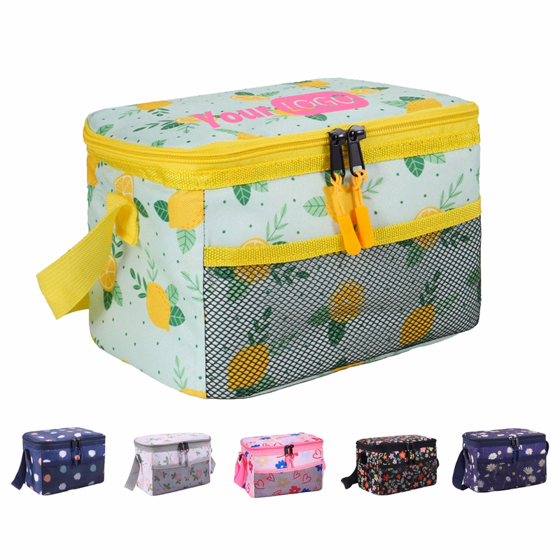 6 Cans Foldable Insulated Lunch Bag With Zipper