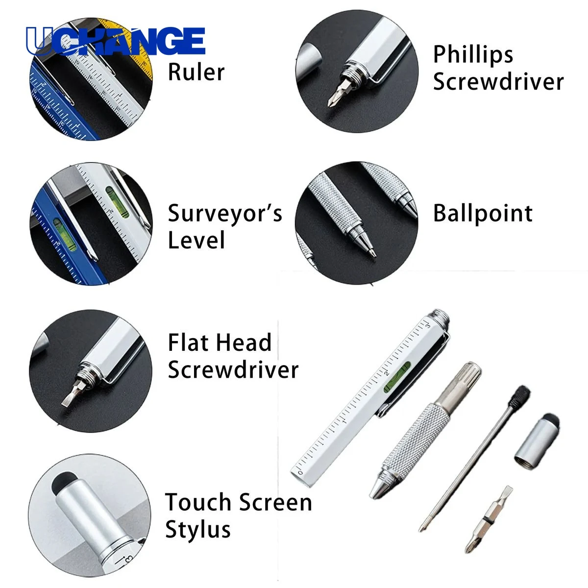 6-in-1 Multi Tool Pen for Fixes, custom pen with logo imprint 1