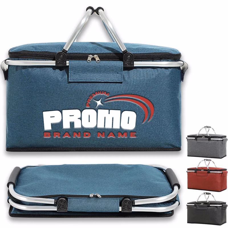 Insulated Folding Picnic Basket Travel Camping Shopping Bag