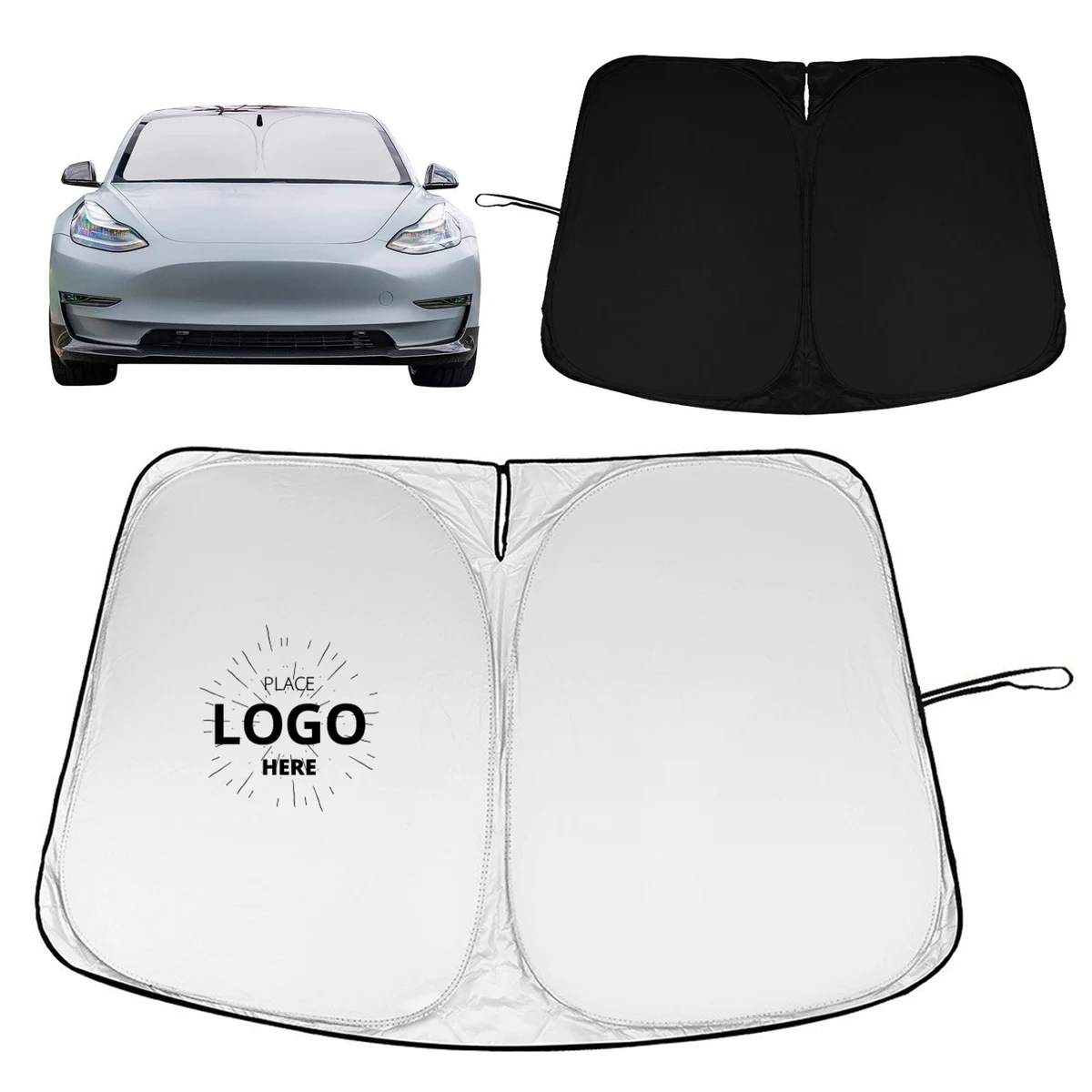 Universal Folding Car Sunshade Front side 1