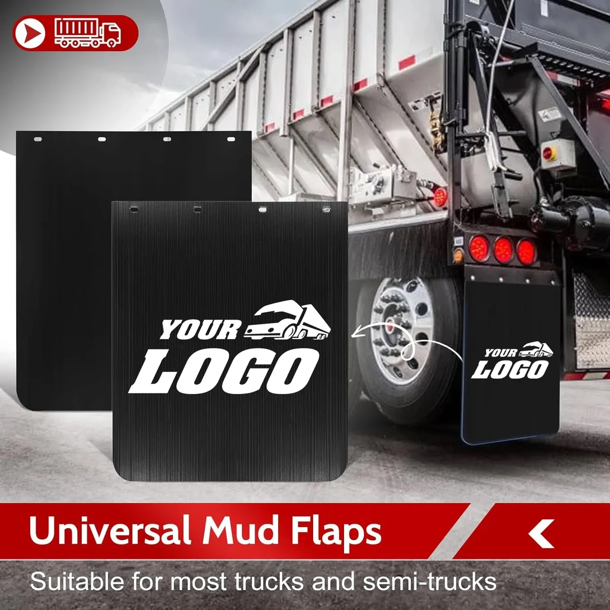 24''x30'' Mud Flaps for Trucks and Semi-trucks with Logo 1