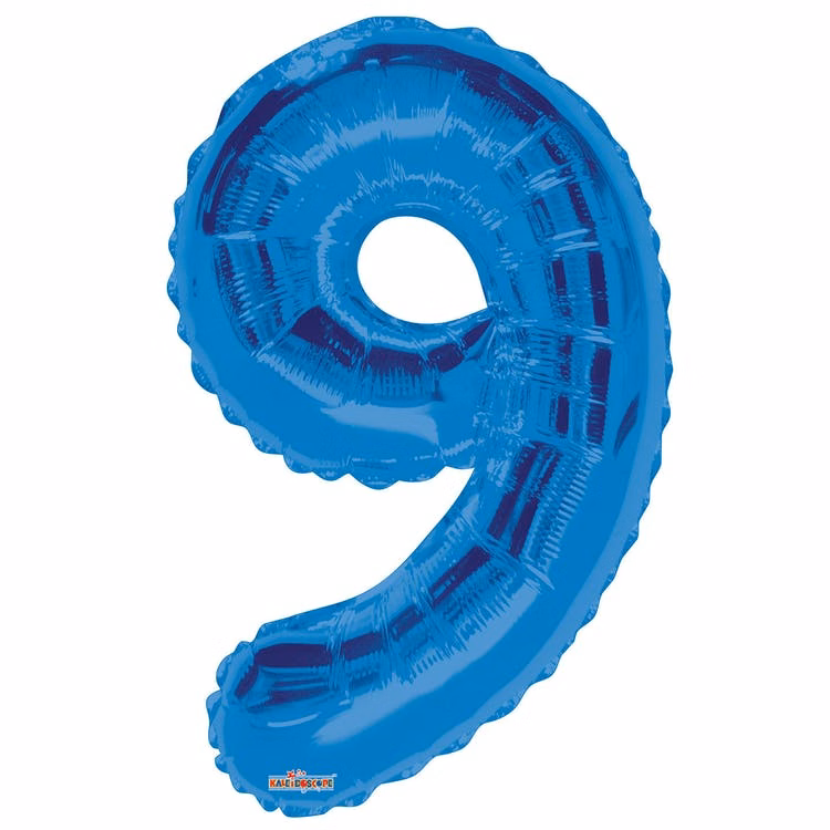Mylar Number 9 Balloons - Blue 34"