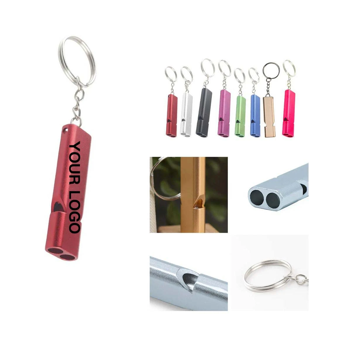 Lightweight Aluminum Whistle with Keychain Clip 1