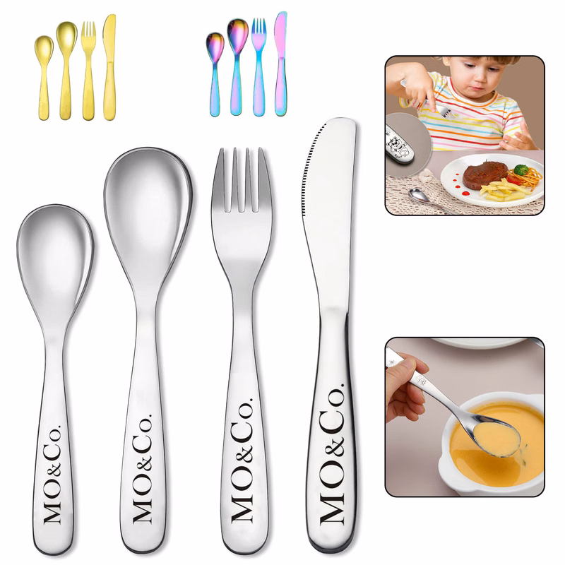 Utensils 4 Pieces Stainless Steel Kids Silverware Set