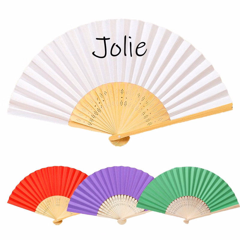 Multicolor Bamboo Folding Paper Fan