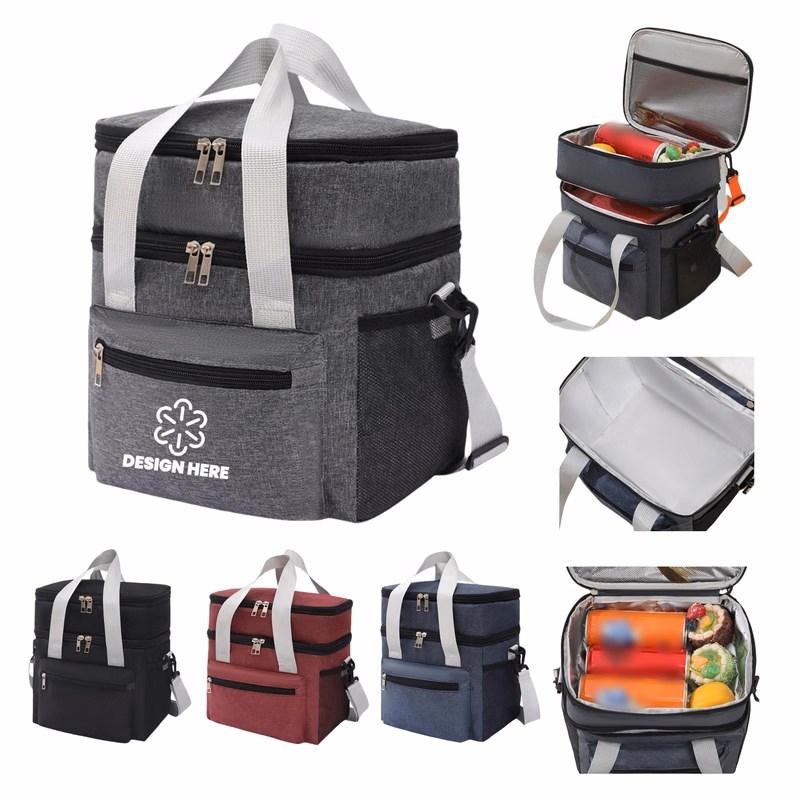 Double-Layer Insulated Tote/Crossbody Bag Large Capacity