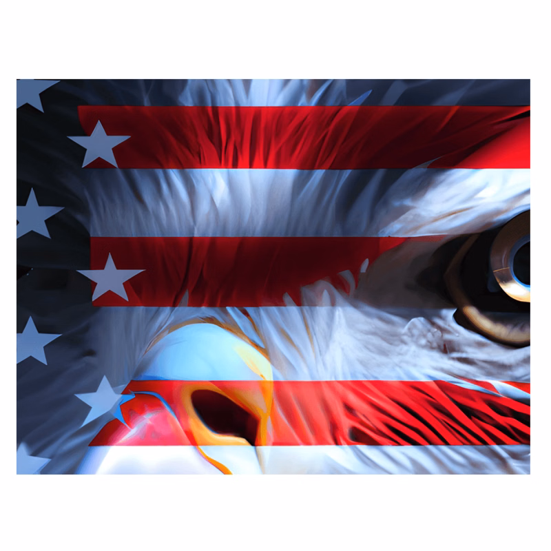 Photo Color Custom Flag on White Fabric