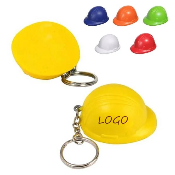 Mini PU Hard Hat Stress Reliever Key Chain 1