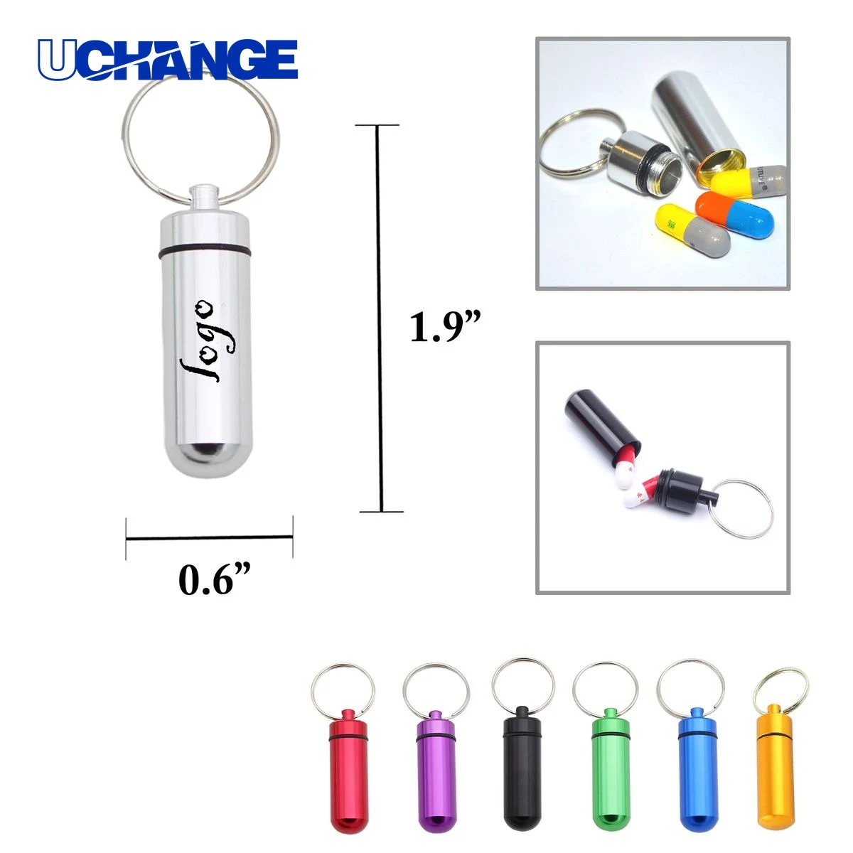 Aluminum Pill Container Keychain 1