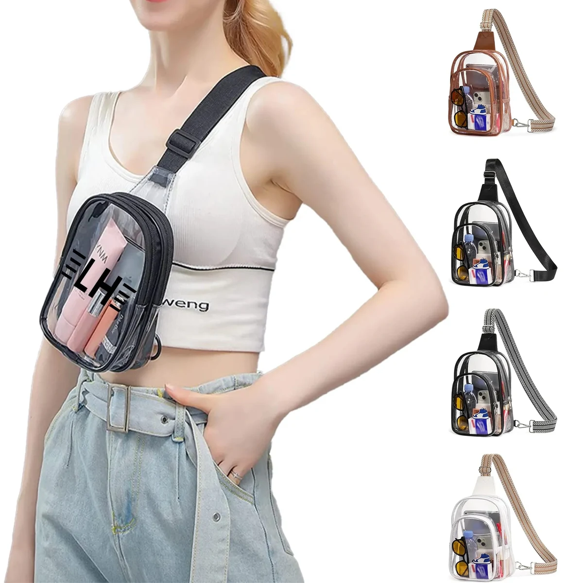 PVC clear crossbody chest bag 1